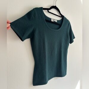 TSE Cashmere Deep Green Short Sleeve Top size Medium